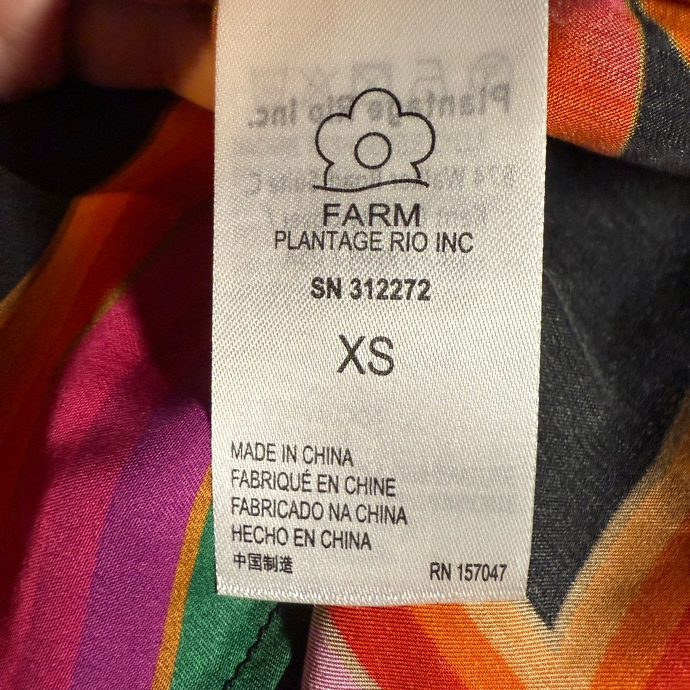 Farm Rio NWT Size Various Pretty Flower Season Colorful Long Sleeve Scarf Shirt - Picture 9 of 12